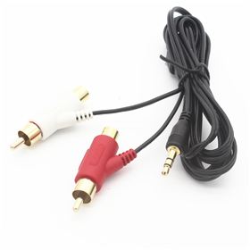 3.5立體公頭對槍型RCA公母插頭線，耳機(jī)線，音視頻線